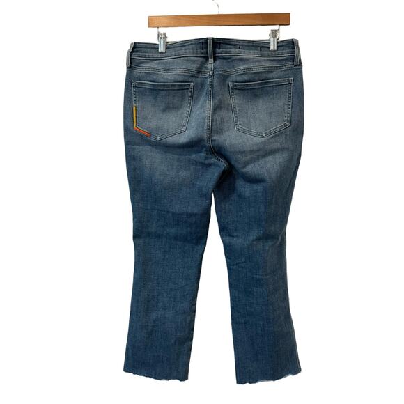 NYDJ Marilyn Straight Clean Horizon Raw Hem Multi Color Pocket Jeans 12 - Picture 4 of 11